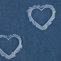 Stella Mccartney Blue Fringed Heart Patch Denim Dress