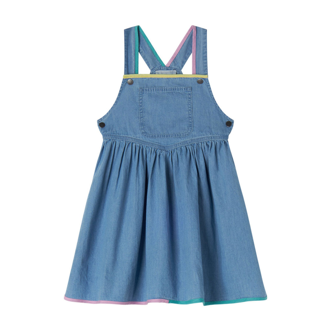 Stella Mccartney Blue Chambray  Colourd Binding Dress