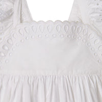 Stella Mccartney White  Embroidered Sleeveless Dress