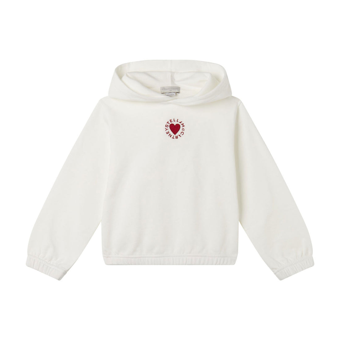 Stella Mccartney White Heart Logo Disc Embro Hoodie