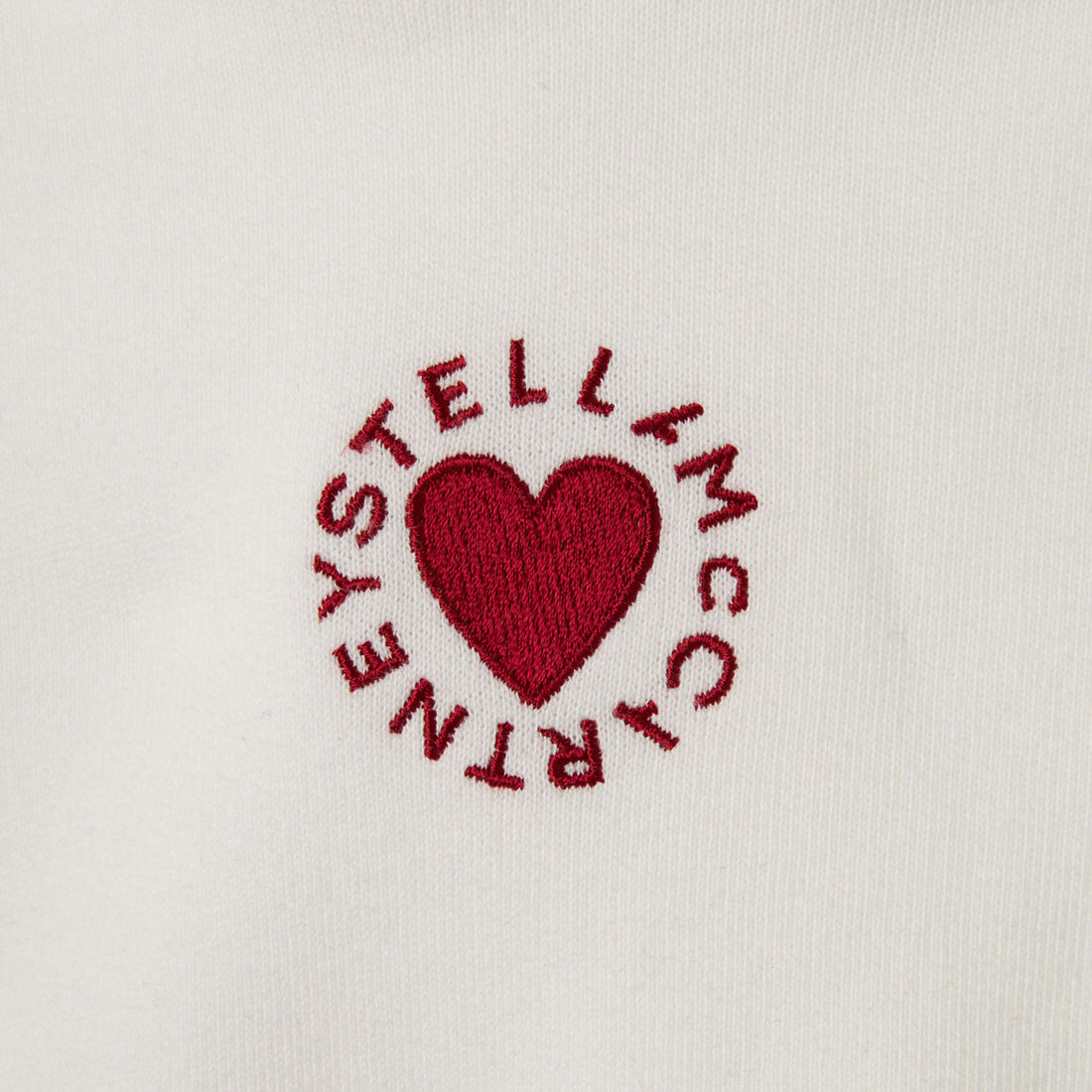 Stella Mccartney White Heart Logo Disc Embro Hoodie
