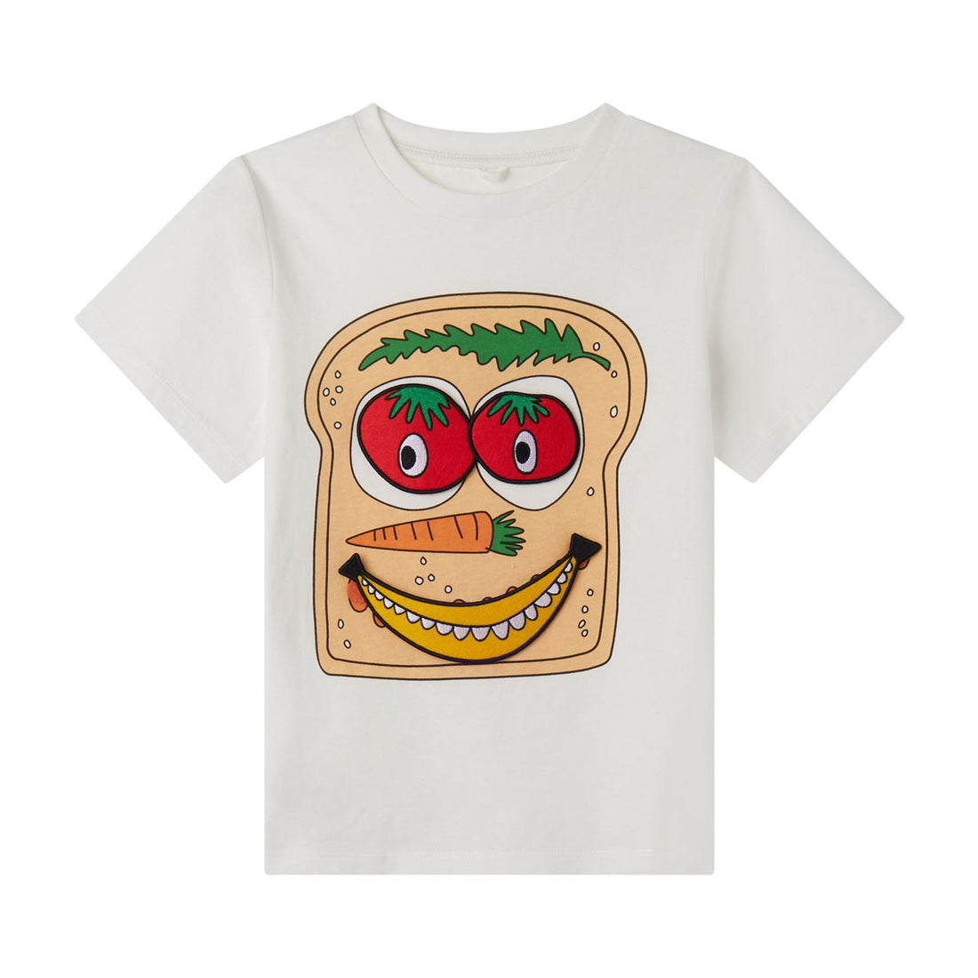 Stella Mccartney White Sandwich Face  Detachable Badges Tee