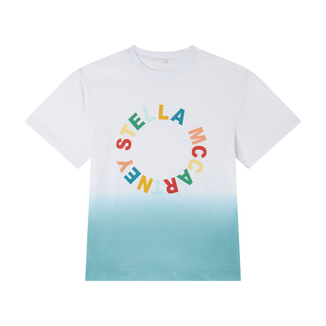 Stella Mccartney Blue Multi Tie Dye Logo Disk Tee