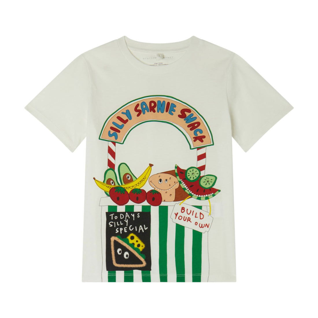 Stella Mccartney White Silly Sarnie Shack Print Tee