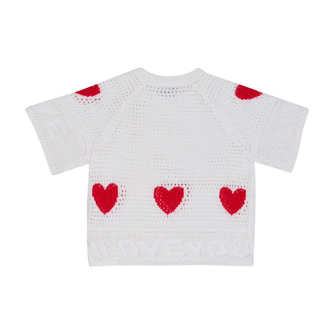 Stella Mccartney White Love Heart Crochet Knit Top