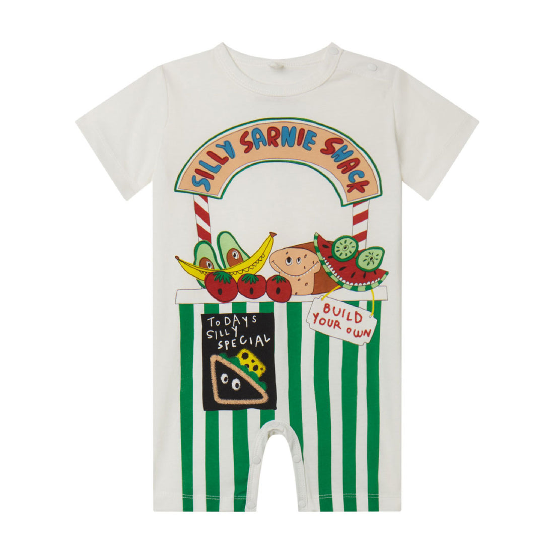 Stella Mccartney White Silly Sarnie Print Jumpsuit