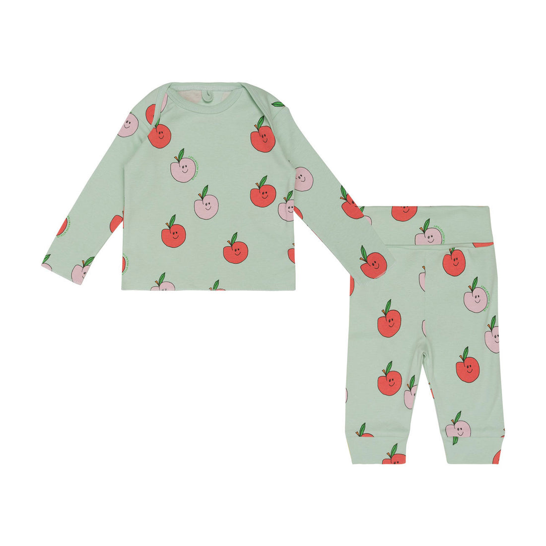Stella Mccartney Green/ Pink Apples Jersey Baby Tracksuit