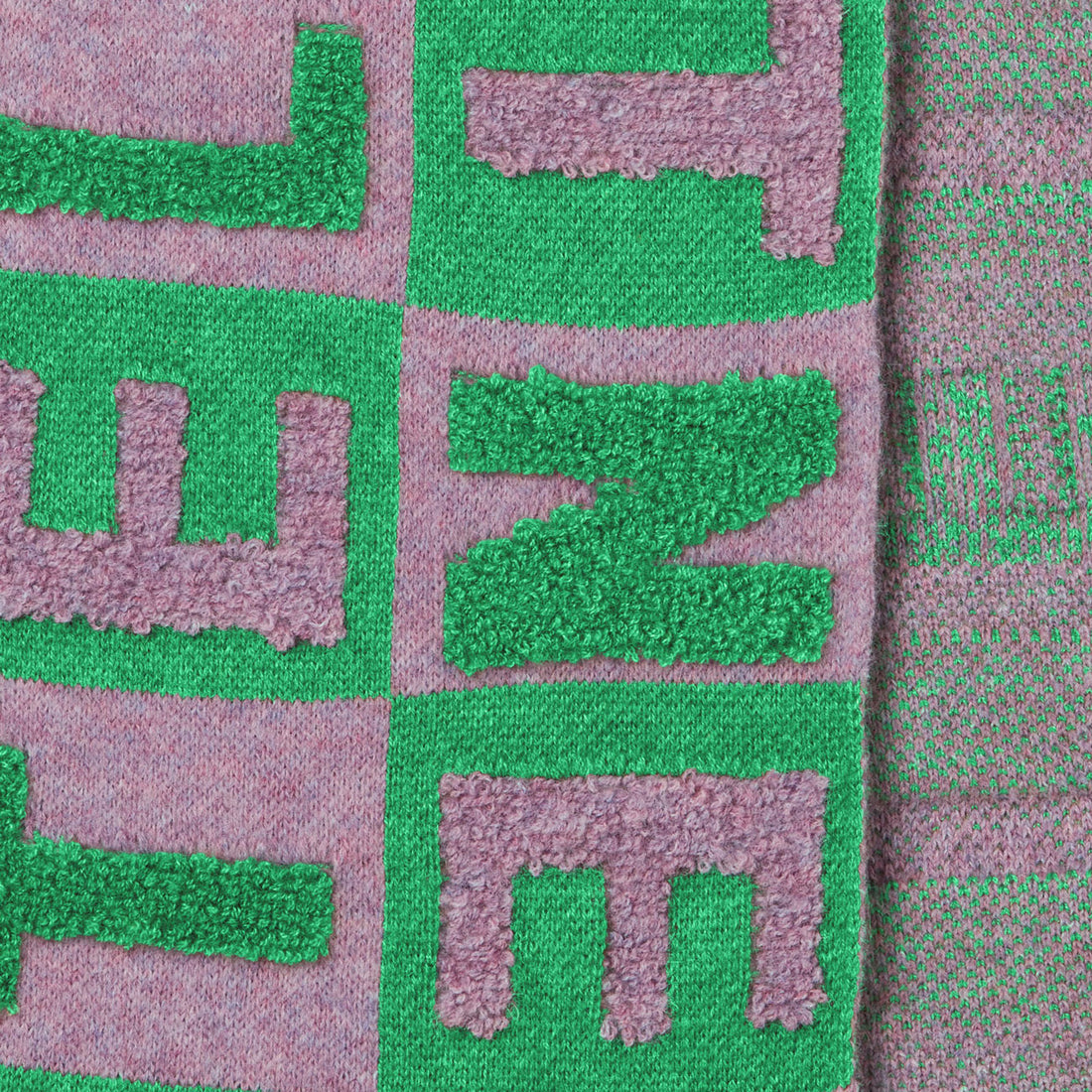 Stella McCartney  Green Pink Lettering Scarf