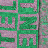 Stella McCartney  Green Pink Lettering Scarf