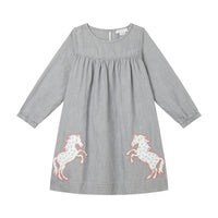 Stella McCartney  Grey Chambray Horse Patch Dress
