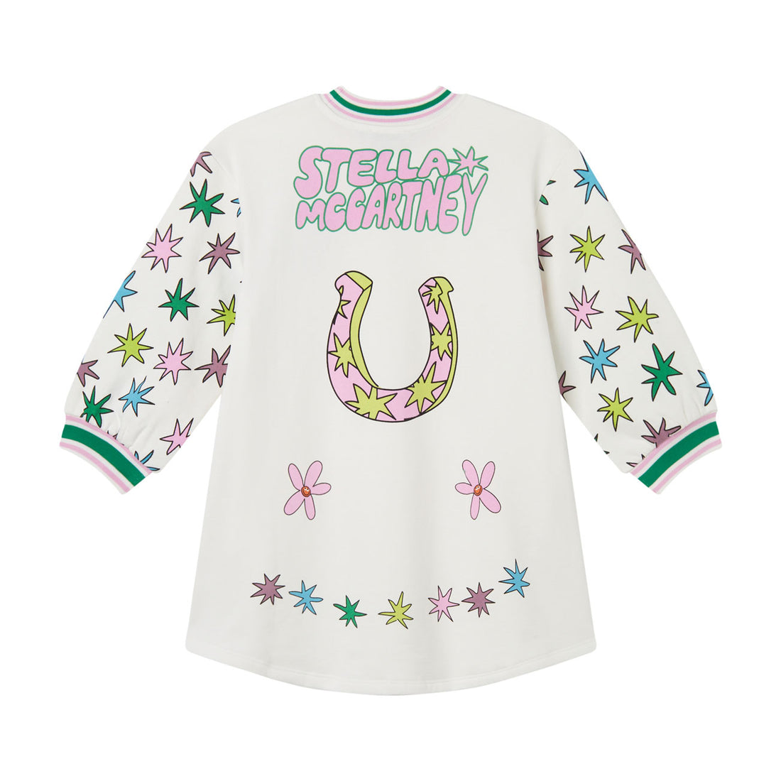 Stella McCartney  White Multi Scribble Star Fleece Dress