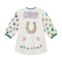 Stella McCartney  White Multi Scribble Star Fleece Dress