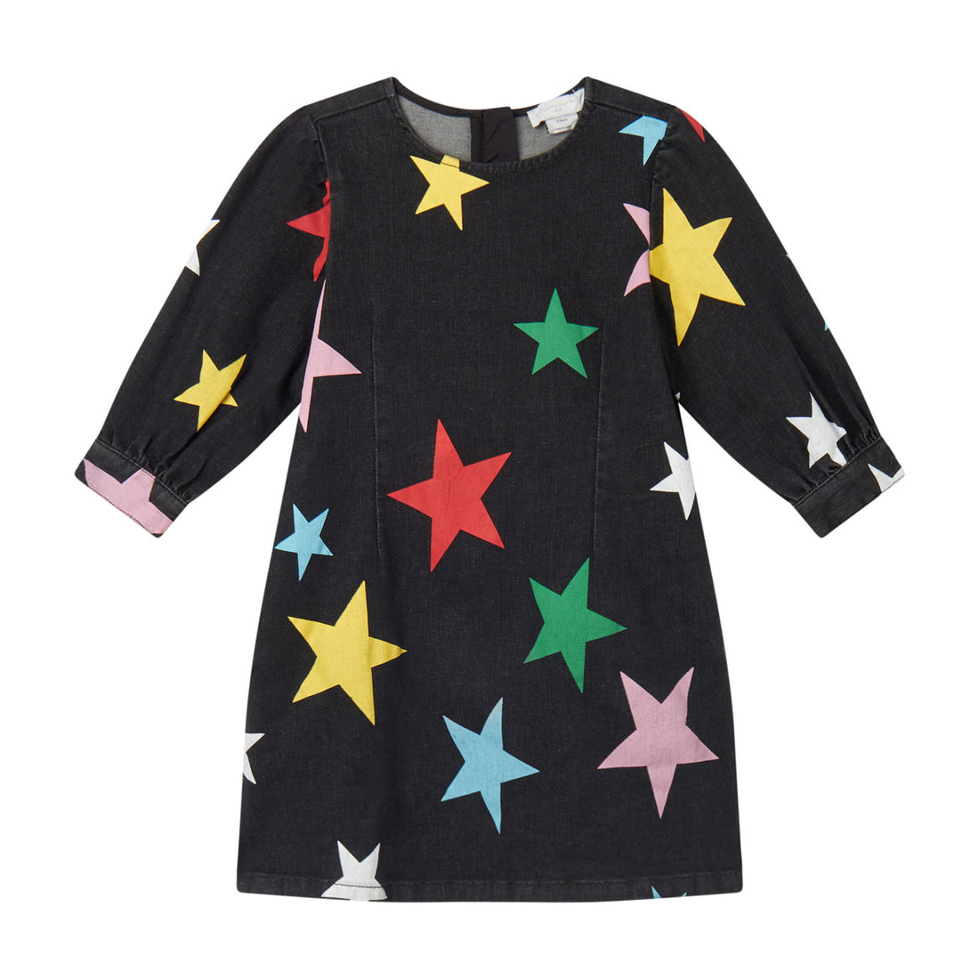 Stella McCartney  Black Multicolor Stars Denim Dress