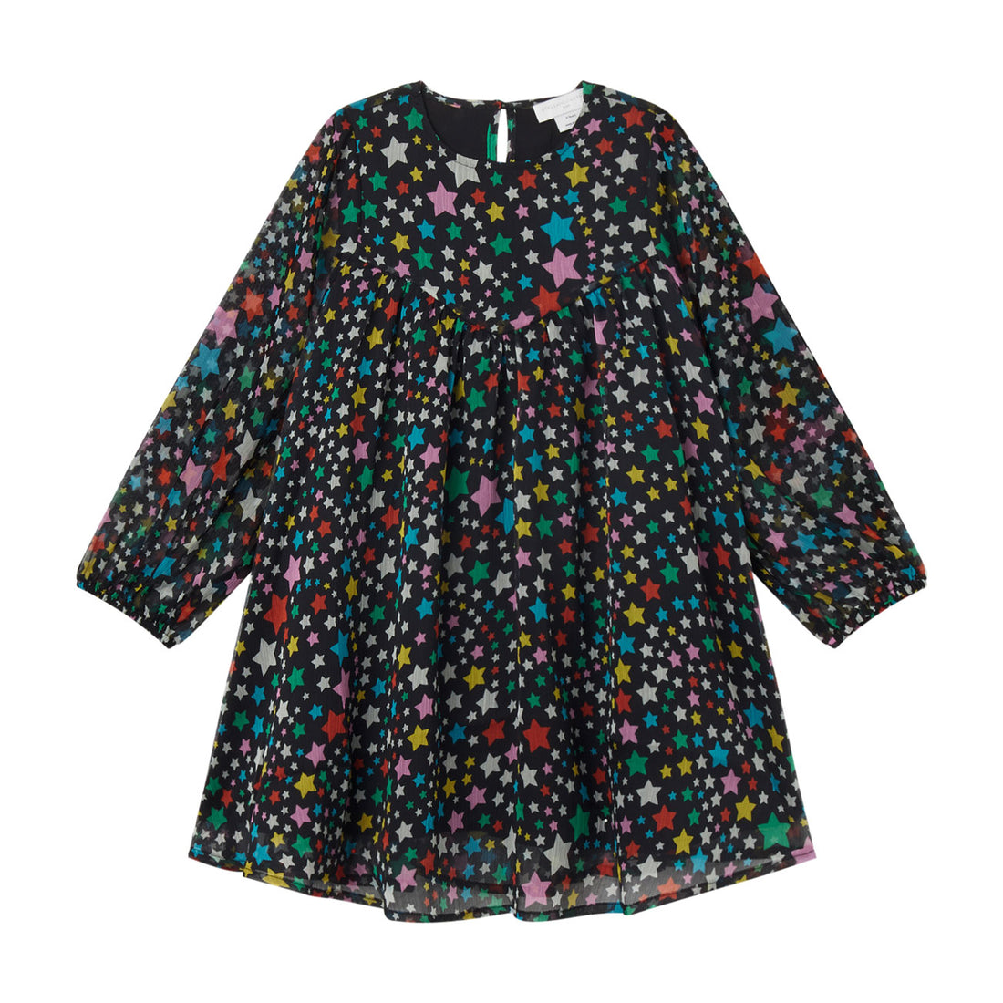 Stella McCartney  Black Multi Stars Georgette Dress