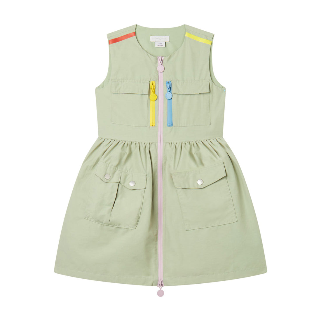 Stella McCartney  Green 3D Pocket Canvas Dress
