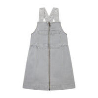 Stella Mccartney Grey Logo Dungaree Dress