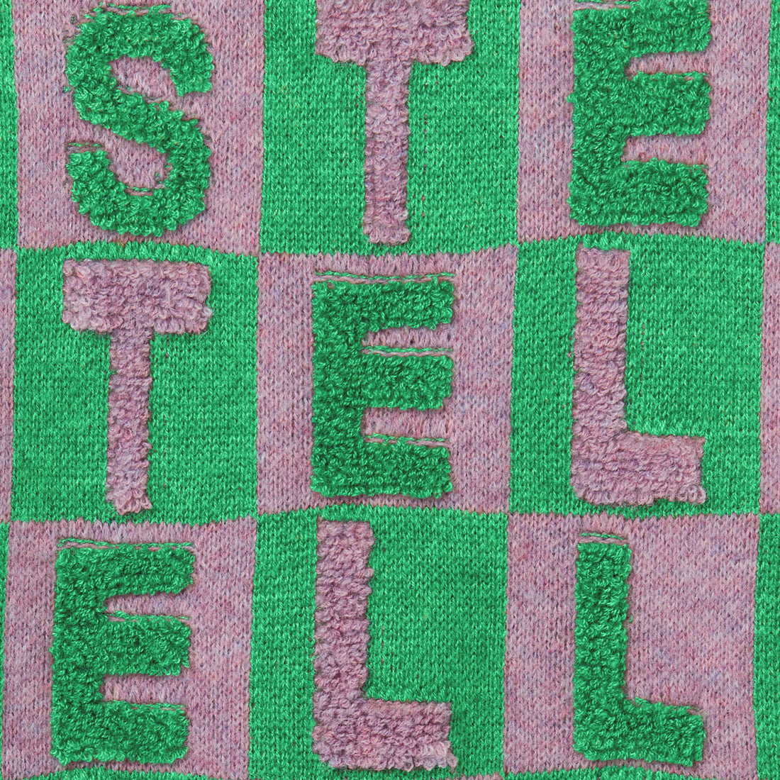 Stella McCartney  Pink Green Lettering Jacquard Dress