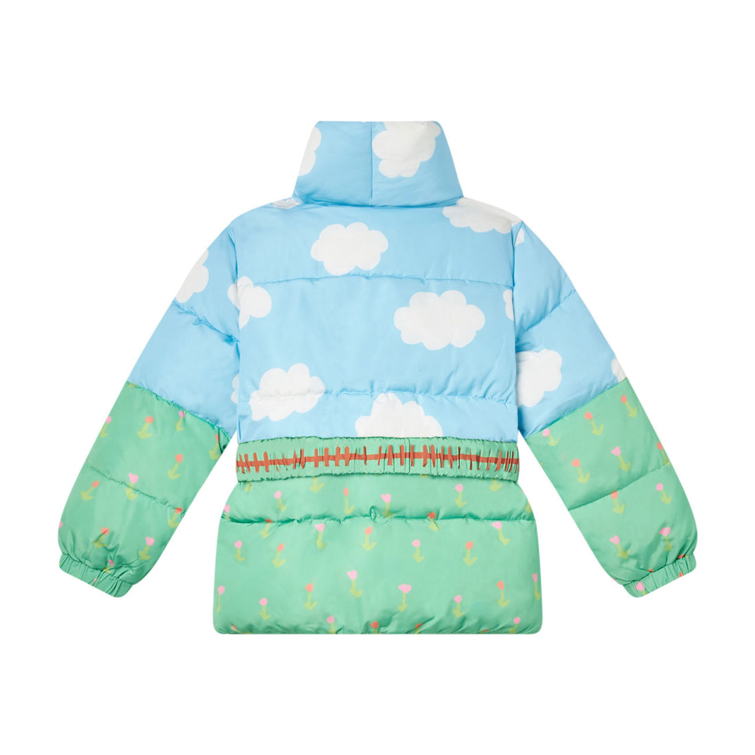 Stella McCartney  Blue Multi Sky Grass Print Kimono Puffer
