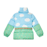 Stella McCartney  Blue Multi Sky Grass Print Kimono Puffer