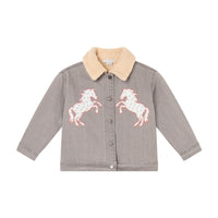 Stella McCartney  Grey Horse Patch Denim Jacket