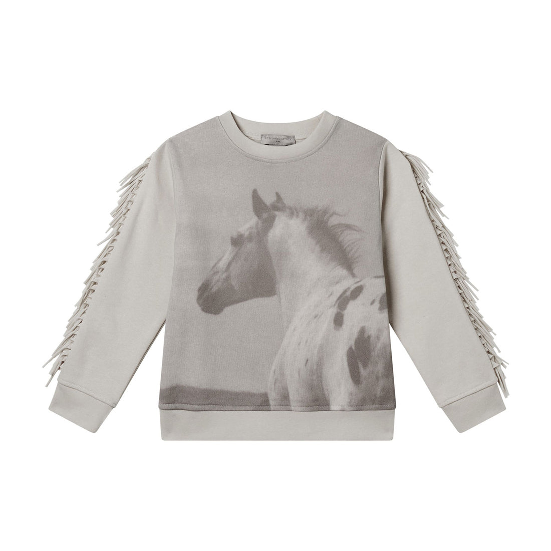 Stella McCartney  White Horse Print Fringe Sweatshirt