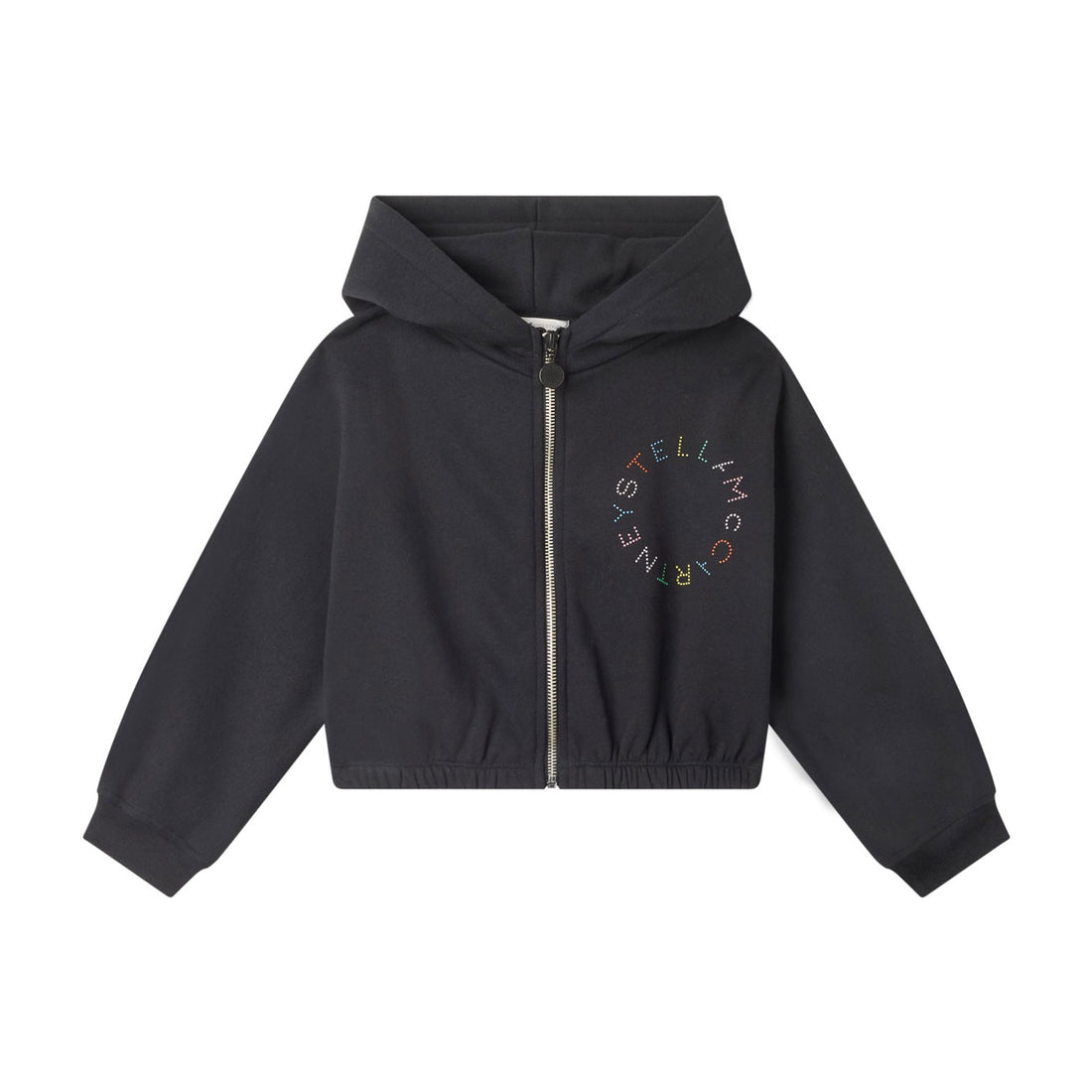 Stella McCartney  Black Logo Cropped Zip-Up
