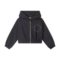 Stella McCartney  Black Logo Cropped Zip-Up