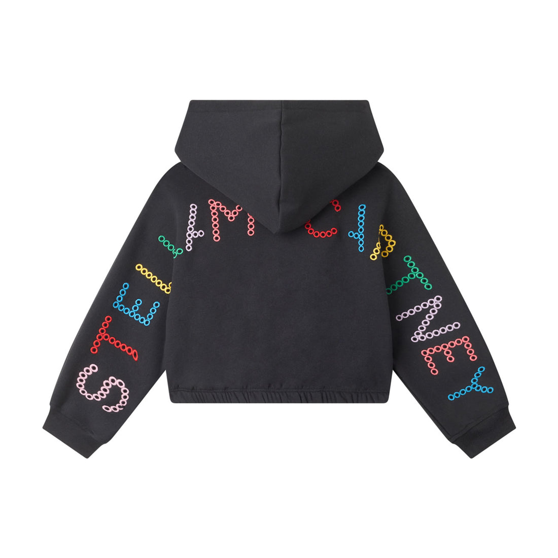 Stella McCartney  Black Logo Cropped Zip-Up