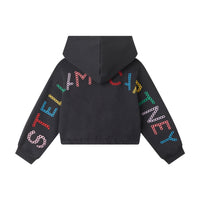 Stella McCartney  Black Logo Cropped Zip-Up