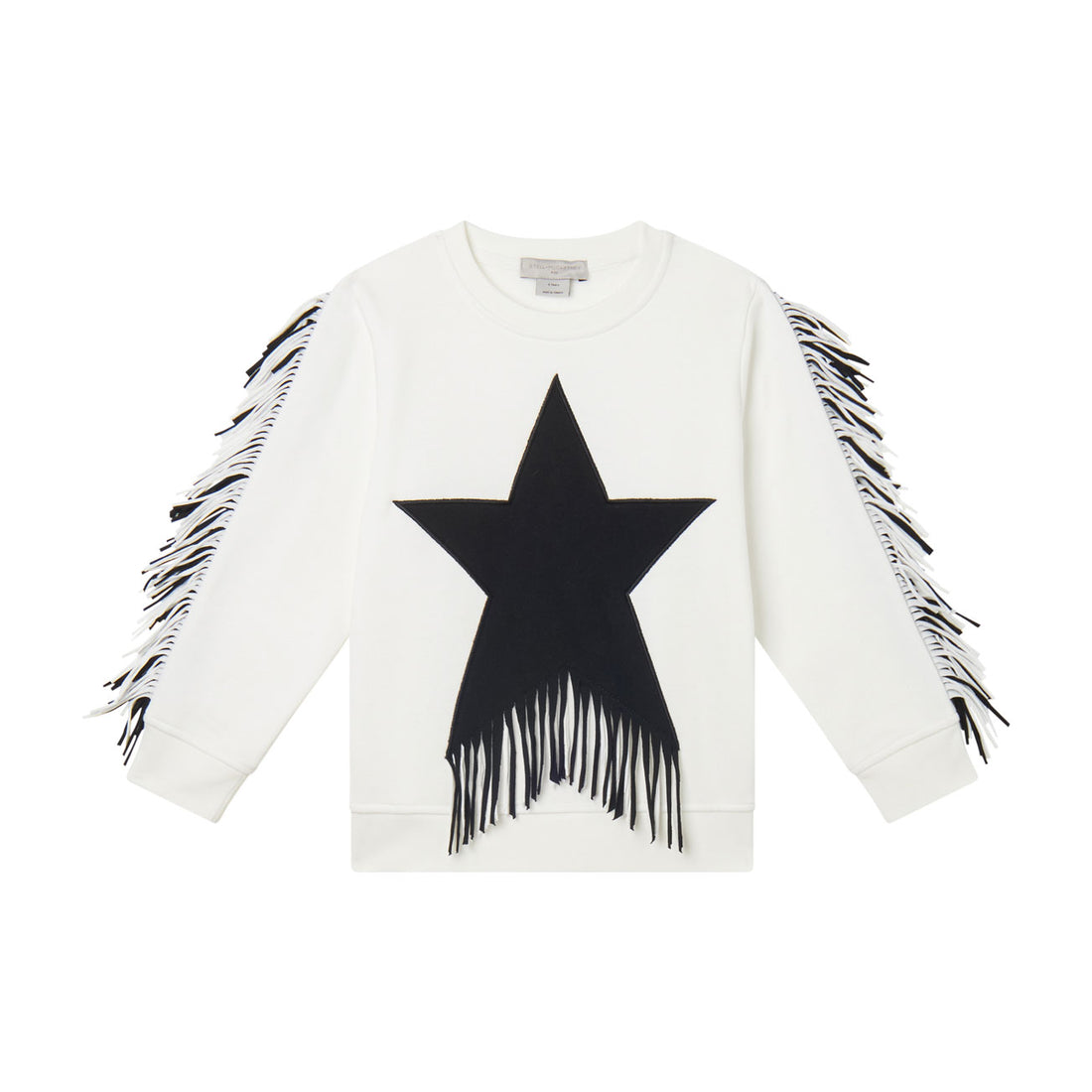 Stella McCartney  White Patch Star Fringes Sweatshirt