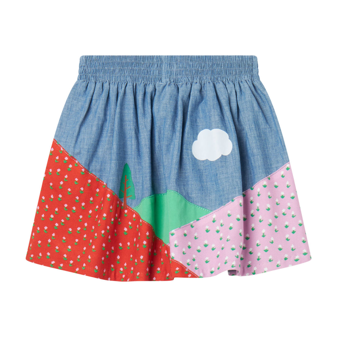 Stella McCartney  Blue Multi Woven Patch Skirt