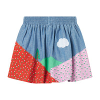Stella McCartney  Blue Multi Woven Patch Skirt
