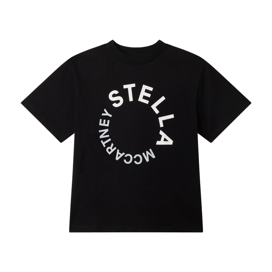 Stella Mccartney Black Circle Logo Print Tee