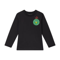 Stella McCartney  Black Chick Logo Long Sleeve Tee