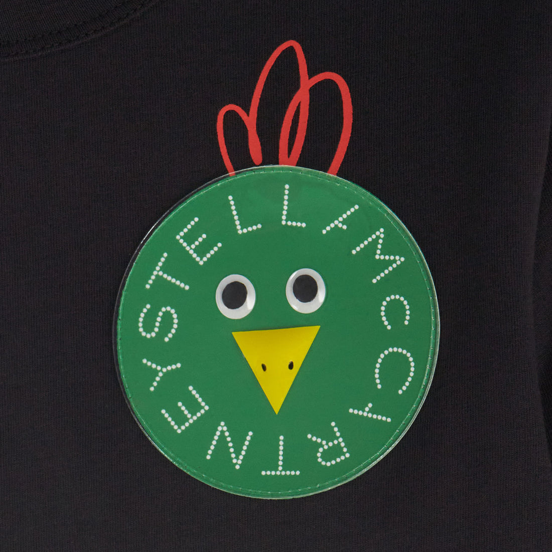 Stella McCartney  Black Chick Logo Long Sleeve Tee