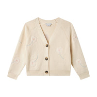 Stella McCartney  White Embroidered Dandelions Cardigan