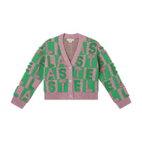 Stella McCartney  Pink Green Lettering Cardigan