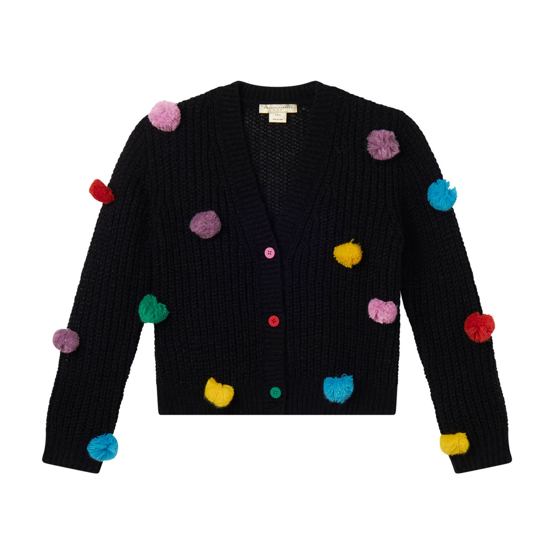 Stella McCartney  Black 3D Multicolor Pom Pom Cardigan