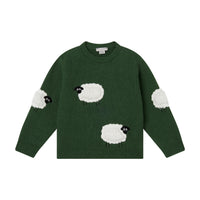 Stella McCartney  Green 3D Sheep Patches Sweater