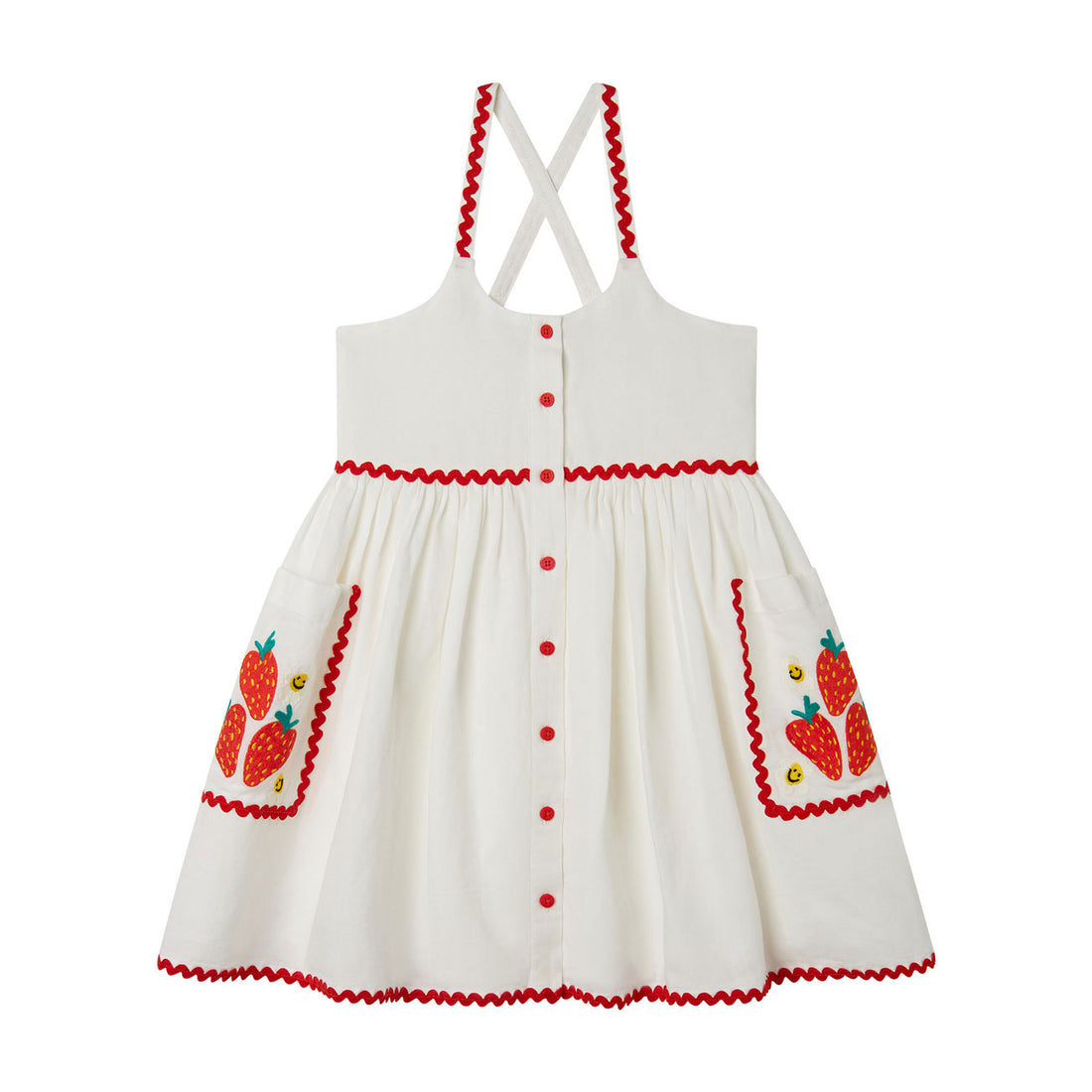 Stella Mccartney White Strawberry Flowers Dress