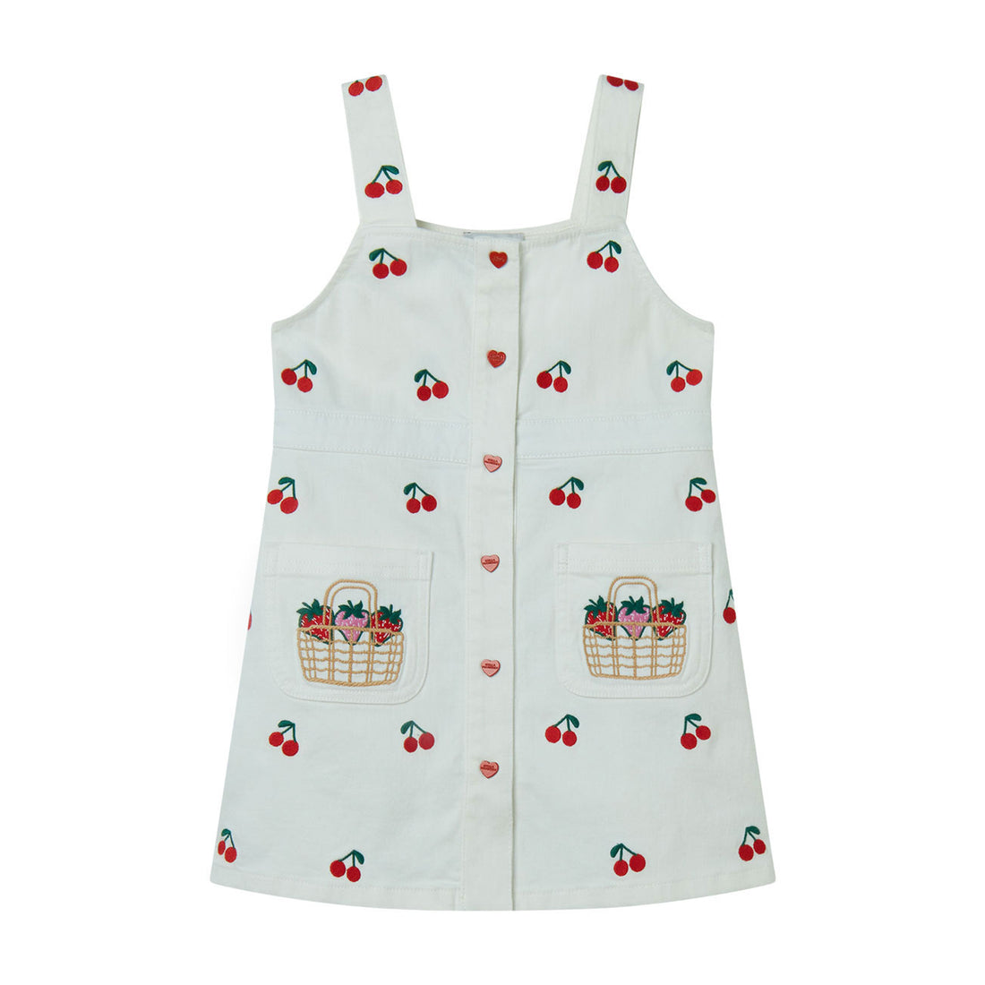 Stella Mccartney White Cherries Embroidered Dress