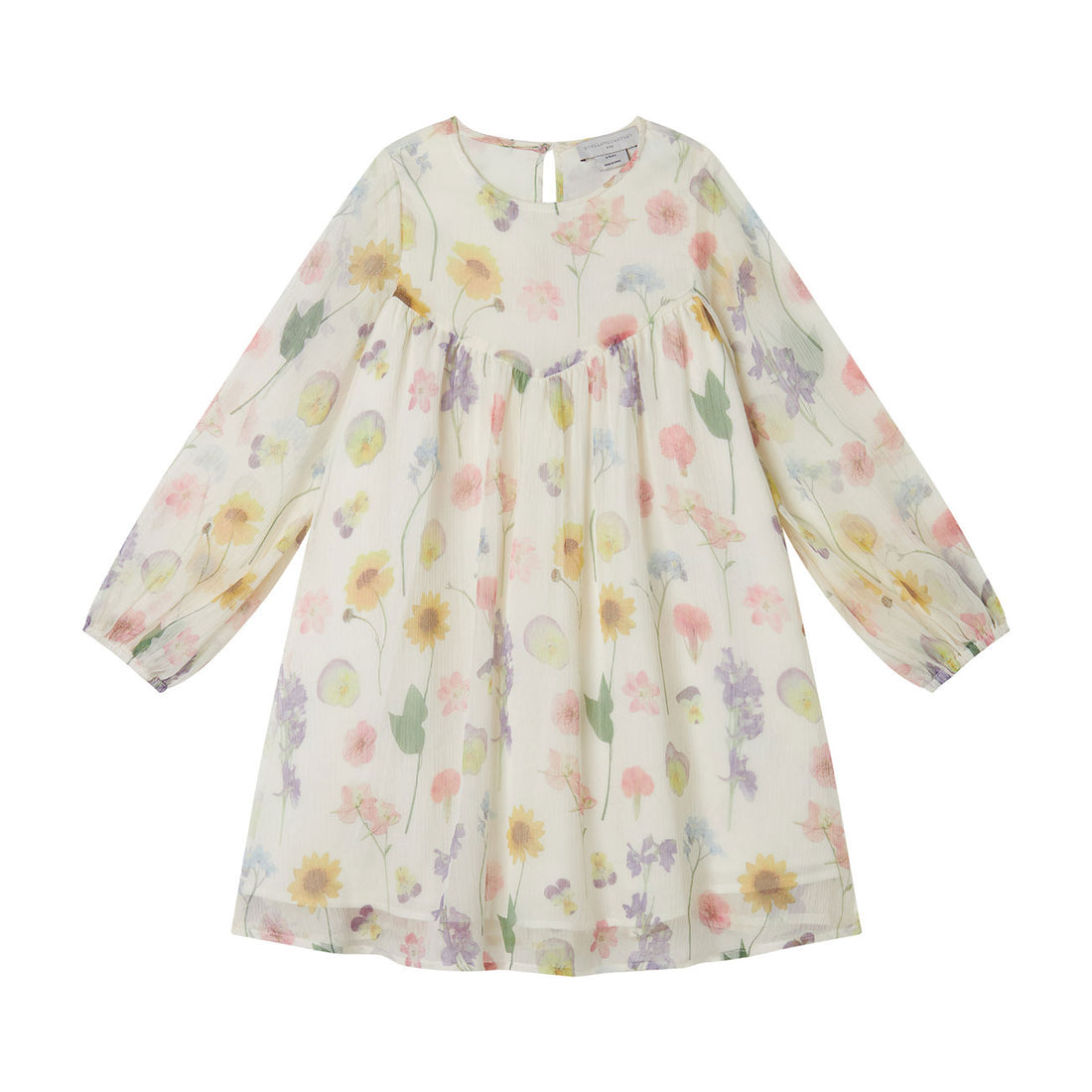Stella Mccartney Cream Flowers Georgette Dress