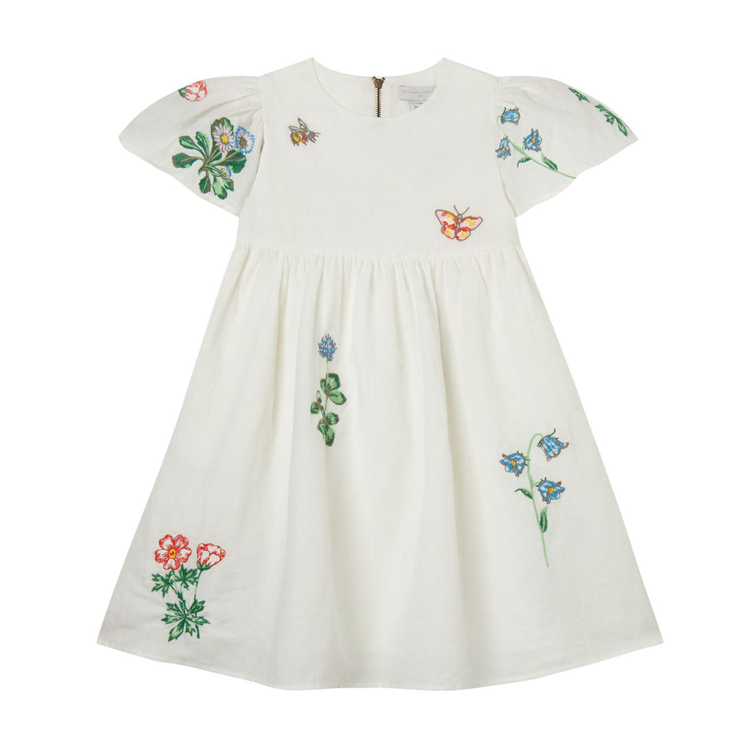 Stella Mccartney White Flowers Embroidered Dress
