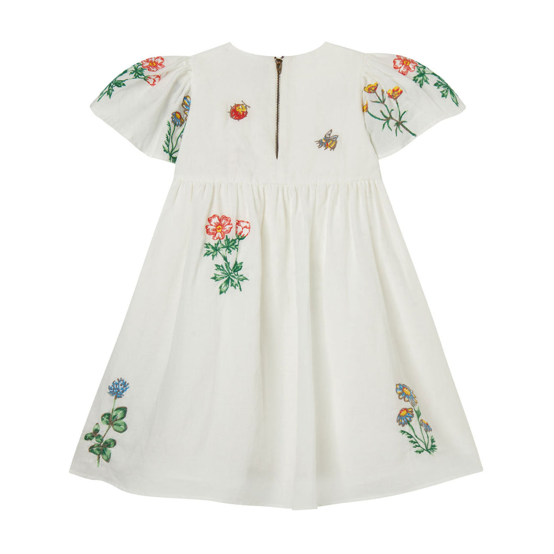 Stella Mccartney White Flowers Embroidered Dress