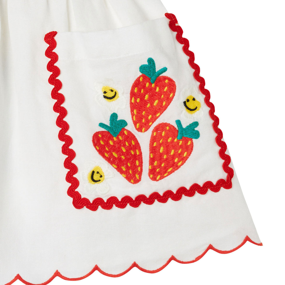 Stella Mccartney White Strawberry Flowers Skirt