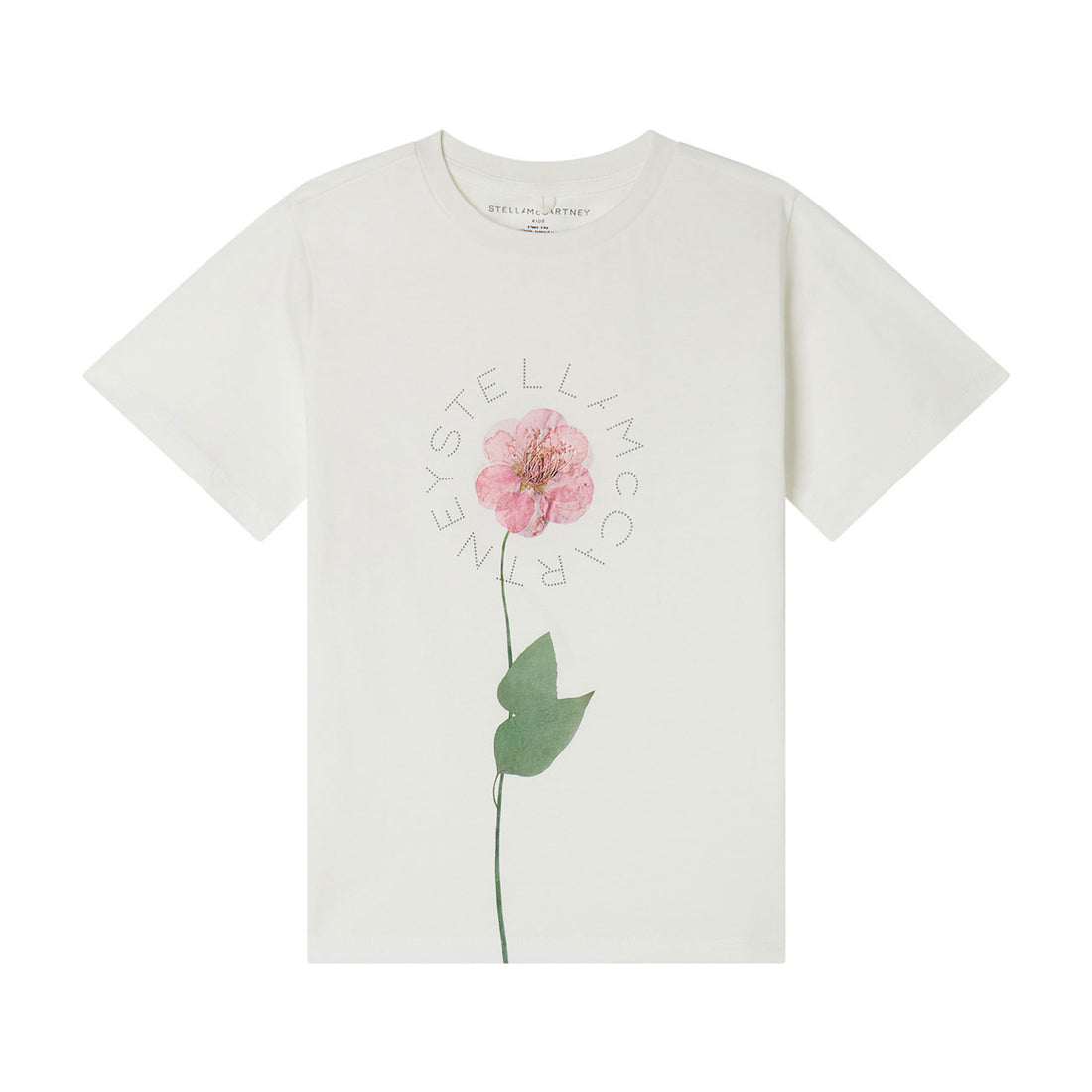 Stella Mccartney White Flower Logo Print Tee