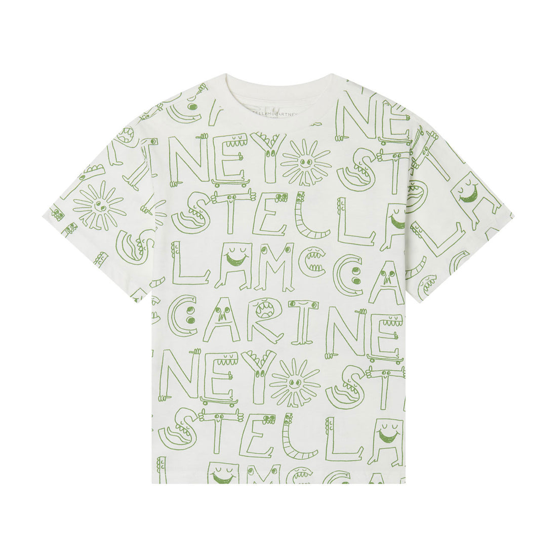 Stella Mccartney White Skater Lettering Tee