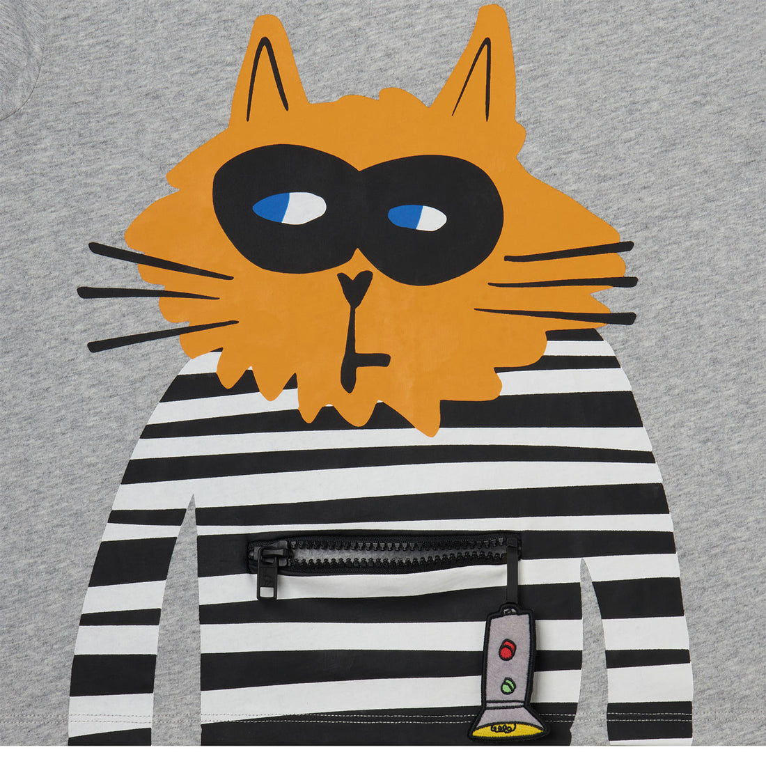 Stella Mccartney Grey Cat Print Tee