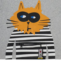 Stella Mccartney Grey Cat Print Tee