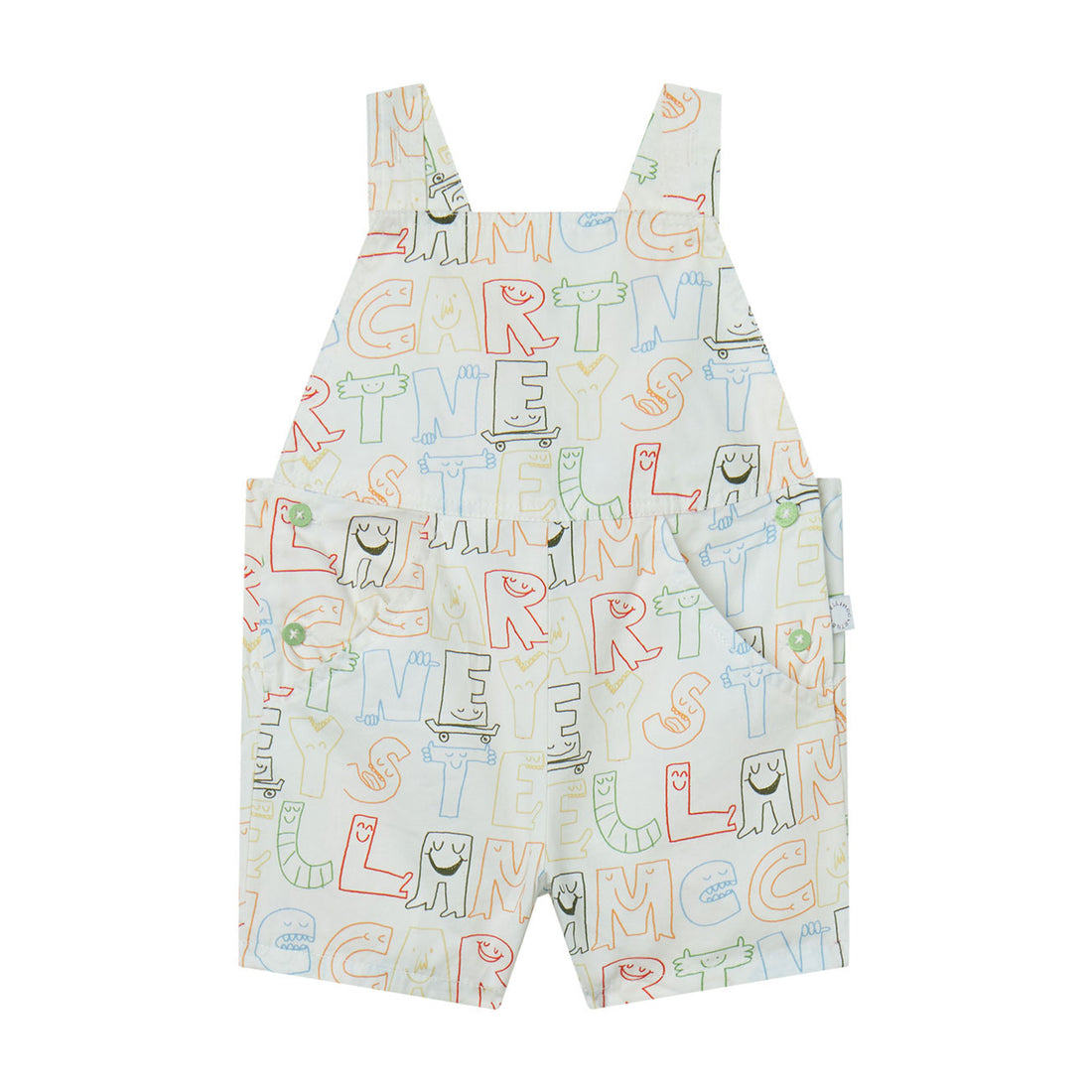 Stella Mccartney White Stella Lettering Baby Dungaree